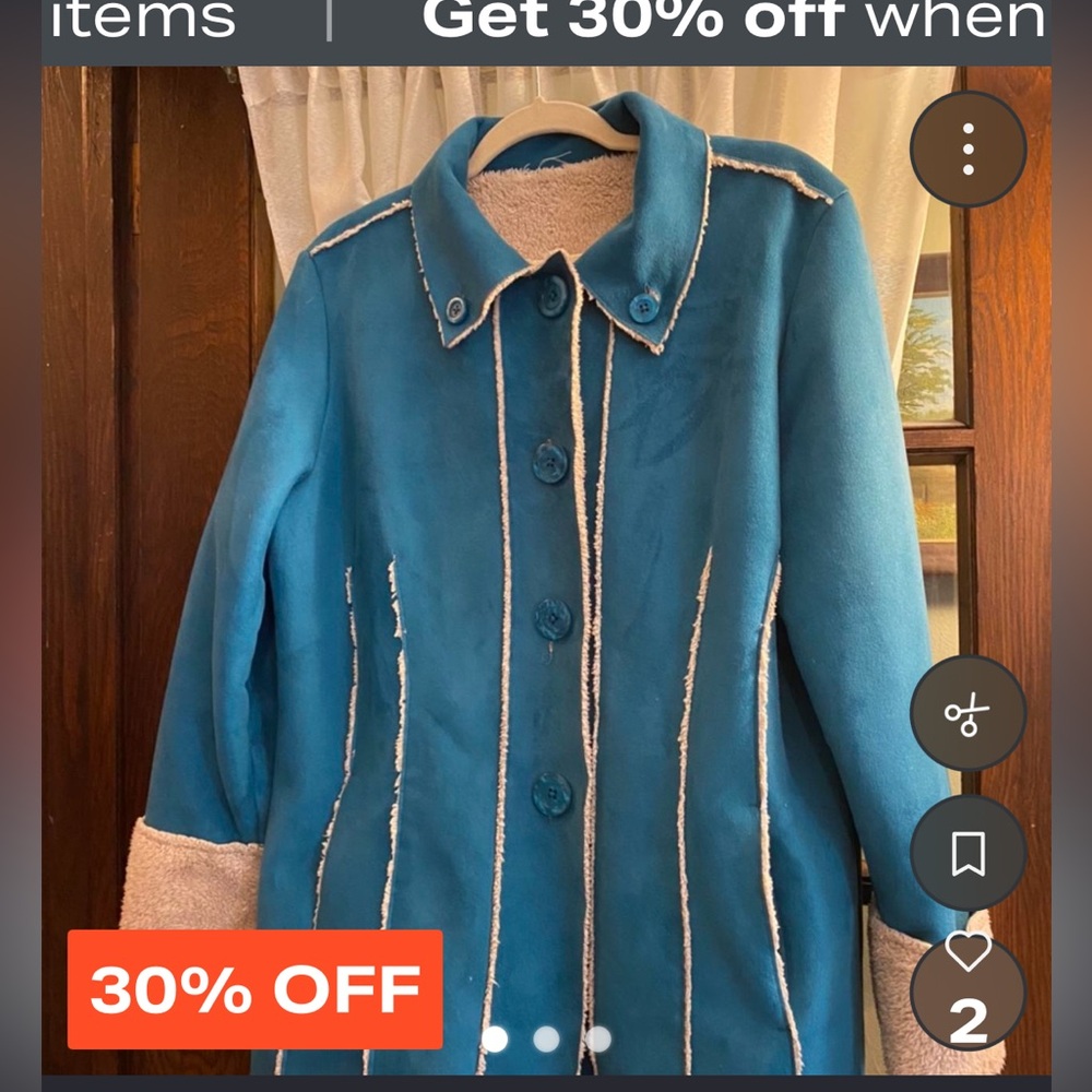 Blue Velvet Car Coat
